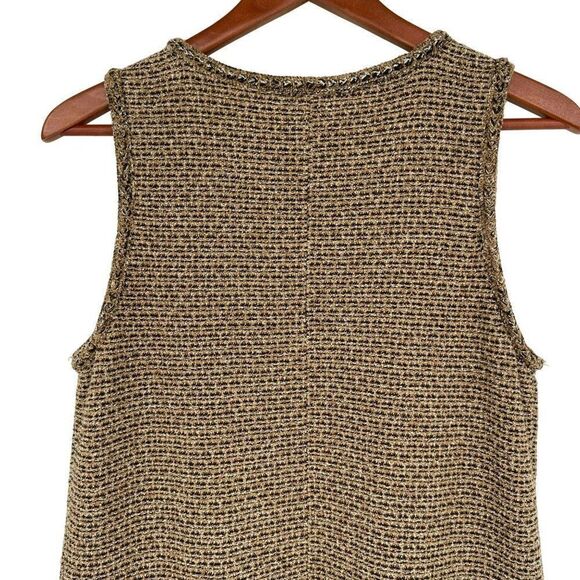 J. Jill Butterscotch Tweed Front Pocket Sleeveless Shift Sweater Dress Small P - Picture 9 of 15